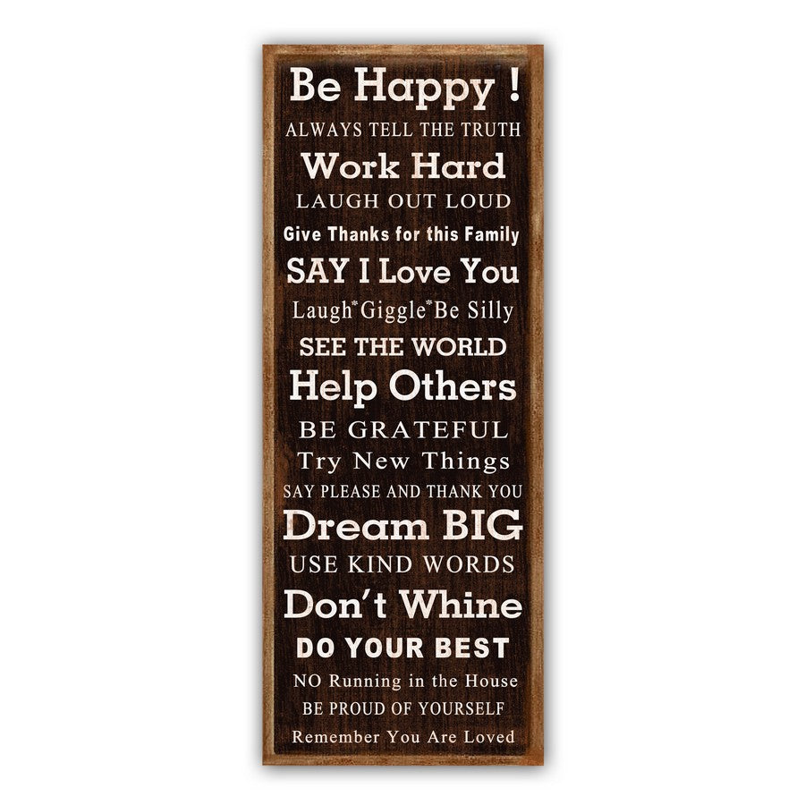 MDF Be Happy Wall Hanging Plaque - Dollars and Sense