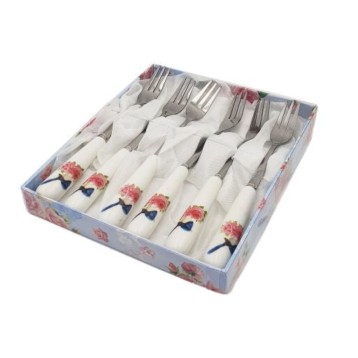 Blue Wren Fork Set - 6 Piece Gift Box - Dollars and Sense