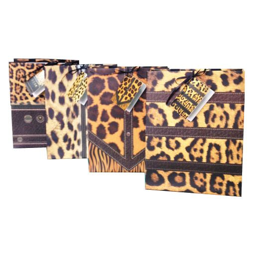 Leopard Gift Bag 250gsm - 11x14x6cm 1 Piece Assorted - Dollars and Sense