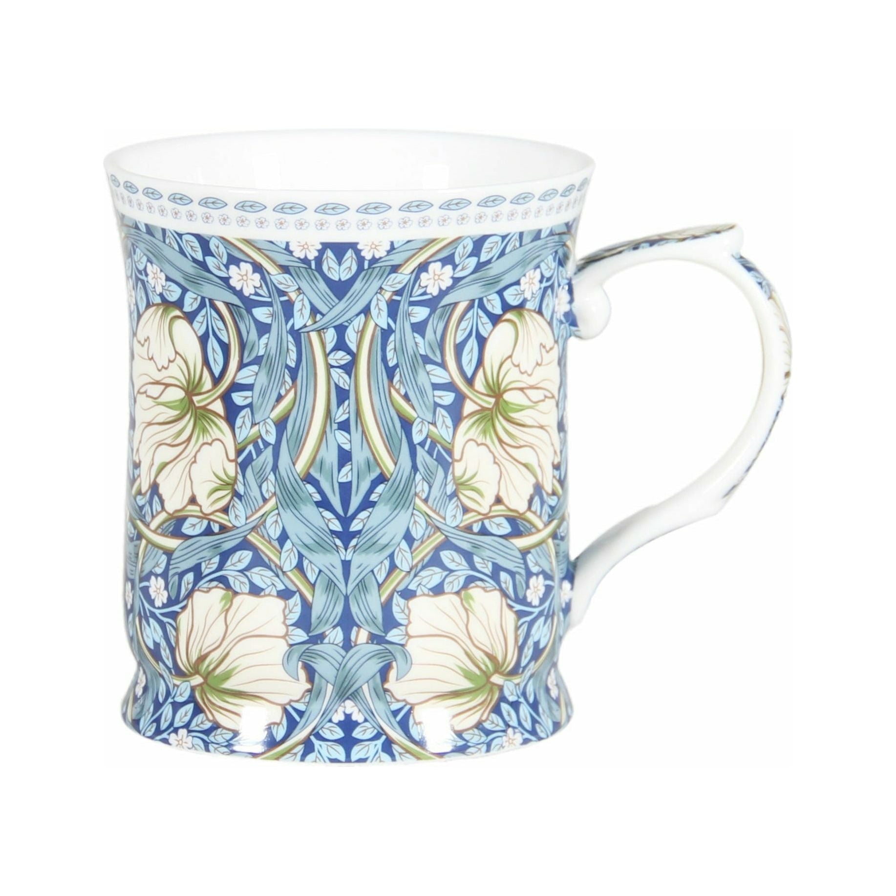 William Morris on Blue Fine Bone China Flower Mug - 415ml Gift Box - Dollars and Sense