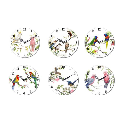 MDF Bird Table Clock Gift Box - 14.5cm 1 Piece Assorted - Dollars and Sense