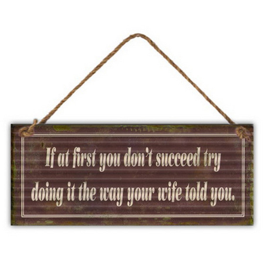 Corrugated Metal Wall Hanging DoWifeTold Plaque - Dollars and Sense