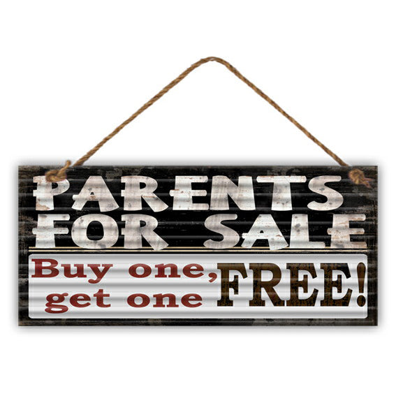 Corrugated Parents For Sale Metal Wall Plaque - Dollars and Sense
