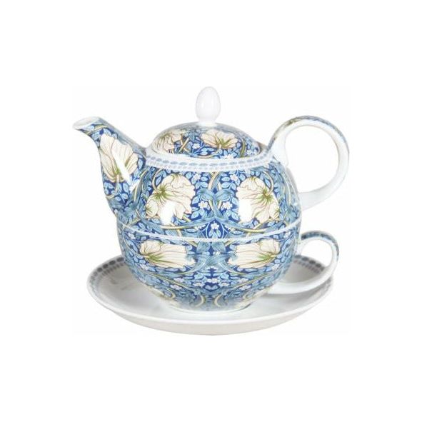 William Morris on Blue Fine Bone China Tea For One - Gift Box - Dollars and Sense
