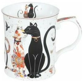 Embossed Cat Couple Fine Bone China Mug - 415ml Gift Box - Dollars and Sense