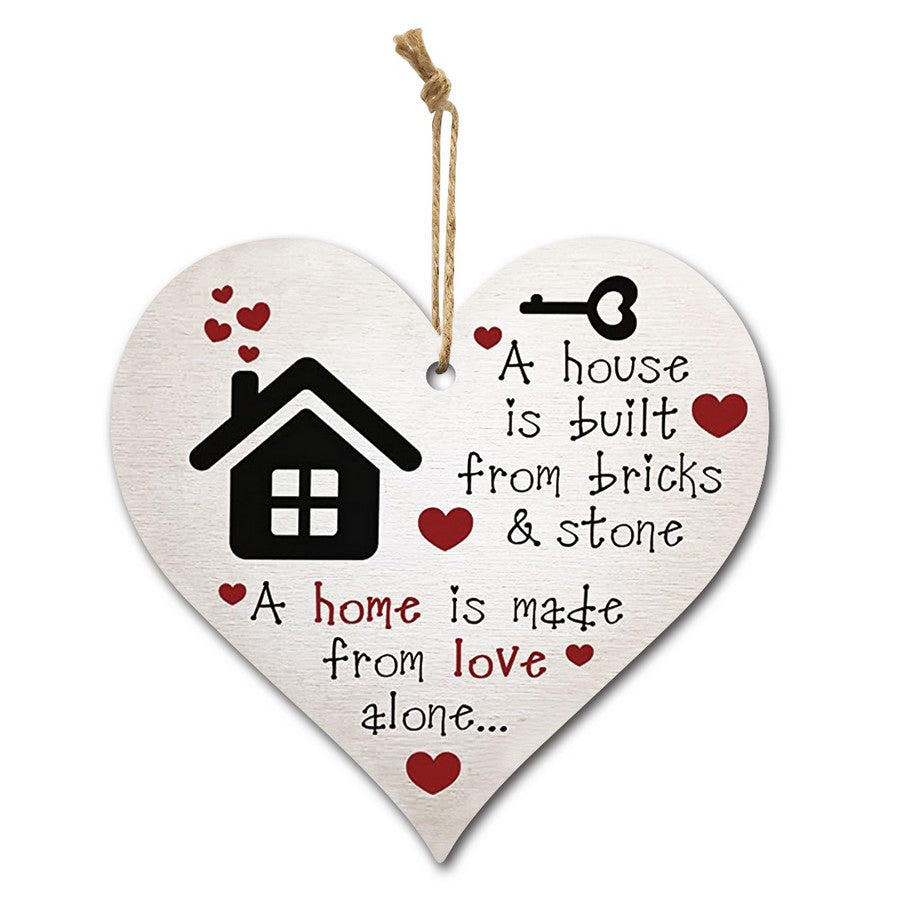MDF Home Heart Wall Hanging Plaque - Dollars and Sense