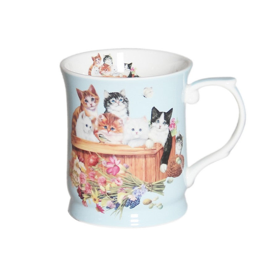Cats Blue Fine Bone China Mug Gift Box - Dollars and Sense