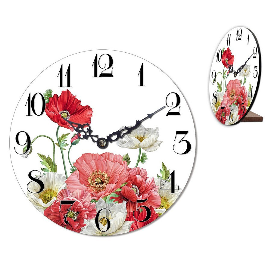 MDF Poppies Tablel Clock Gift Box - Dollars and Sense