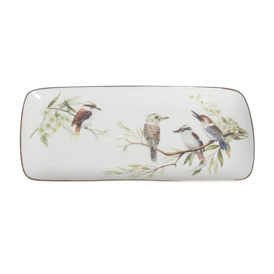 Kookaburra Long Serving Fine Bone China Gold Rim Plate Gift Box - Dollars and Sense