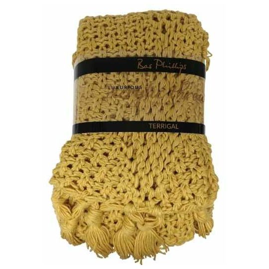 Bas Phillips Chunky Knit Throw Mustard 125x150cm - Dollars and Sense