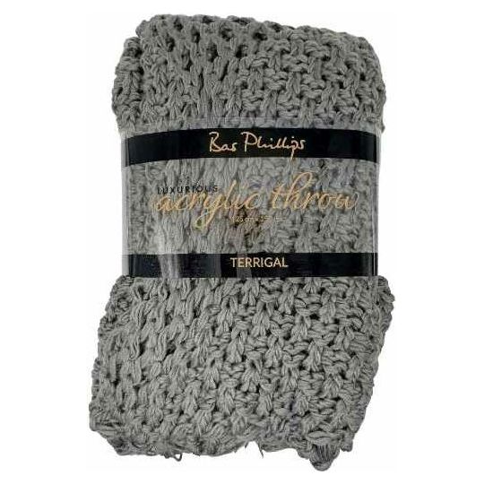 Bas Phillips Chunky Knit Throw Charcoal Grey 125x150cm - Dollars and Sense