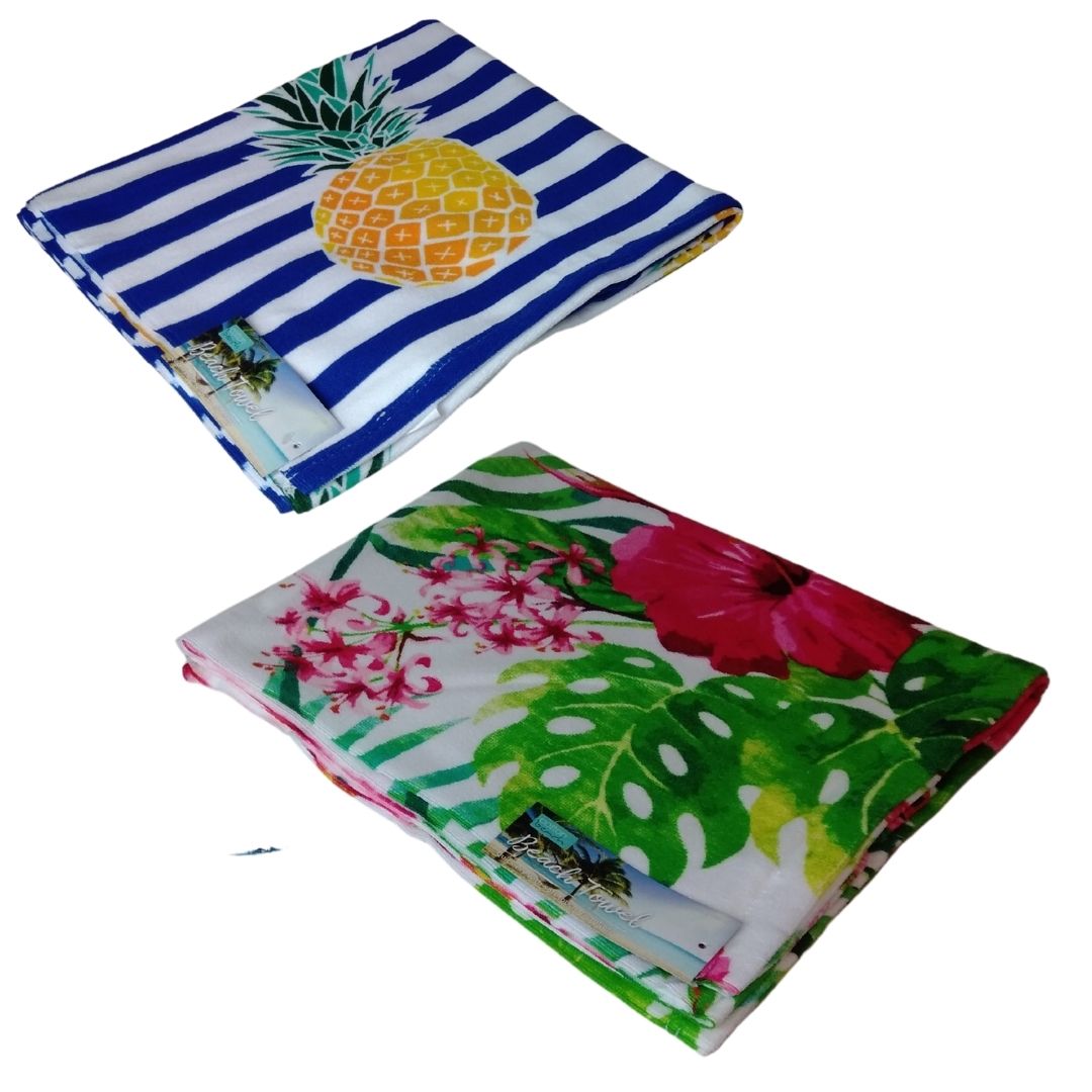 Microfiber Tropical Beach Towel Assorted Designs 70x150cm - Dollars and Sense