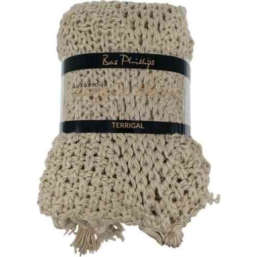 Bas Phillips Chunky Knit Throw Birch 125x150cm - Dollars and Sense