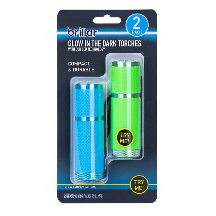 COB LED Glow In The Dark Pocket Torch - 2 Pack 1 Piece - Dollars and Sense