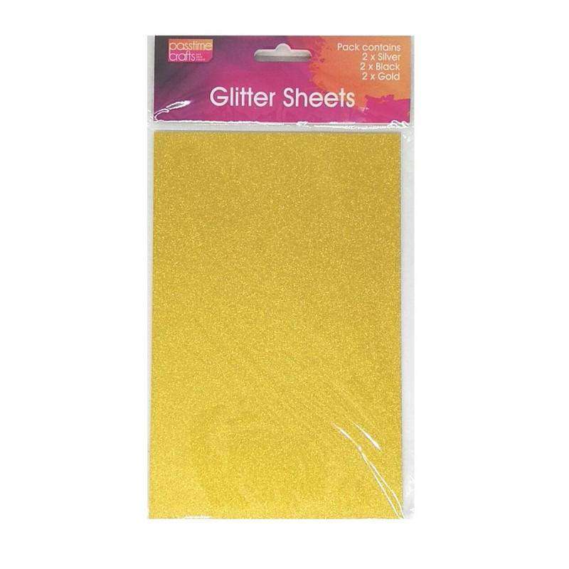 Buy Cheap art & craft online | Glitter Sheets Silver/Black/Gold 200gsm 6 Pack|  Dollars and Sense cheap and low prices in australia 