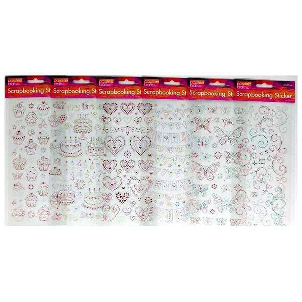 Scrapbooking Themed Glitter Stickers Assorted 23cm - Dollars and Sense