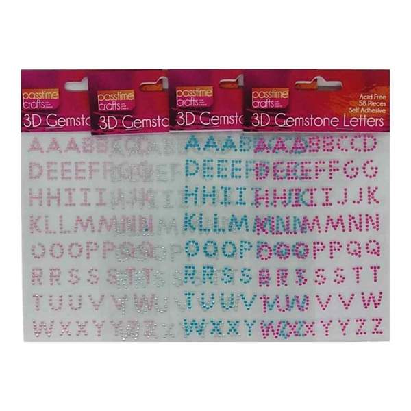 3D Gemstone Alphabet Letter Assorted Stickers 2mm - Dollars and Sense