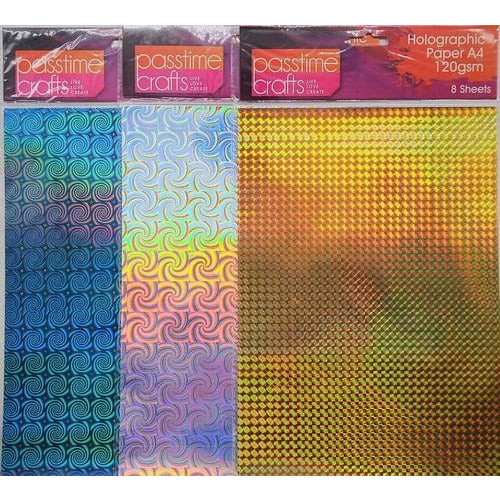 A4 Holographic Paper 120gsm 8 Pk Assorted Colours Default Title