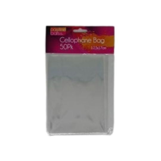 Clear Cellophane Medium Bags 12.5x14cm 50Pk - Dollars and Sense