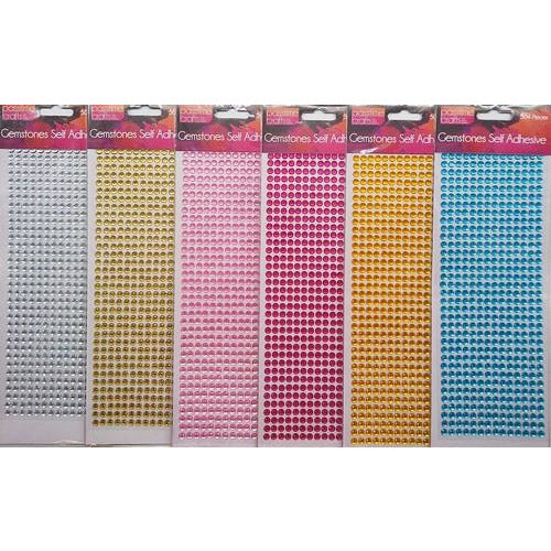 Self Adhesive Gemstones 500 Pce Assorted Colours Default Title