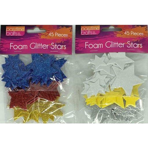 Craft Foam Glitter Stars Assorted 11x61cm - Dollars and Sense