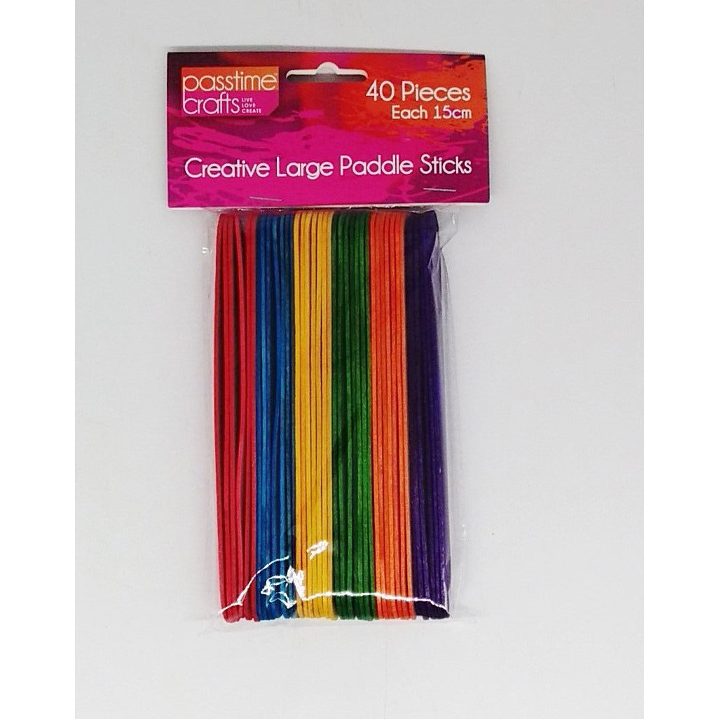 Craft Wood Jumbo Sticks Colour 15cm 40Pk - Dollars and Sense