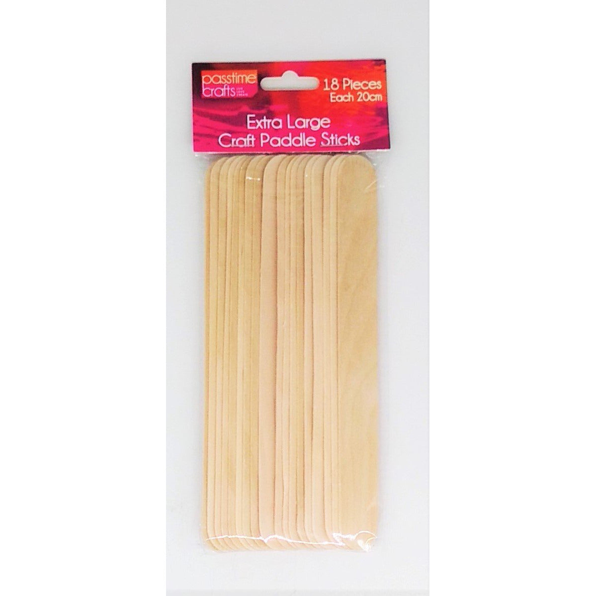 Wood Jumbo Paddle Sticks 20cm 18 Pack - Dollars and Sense