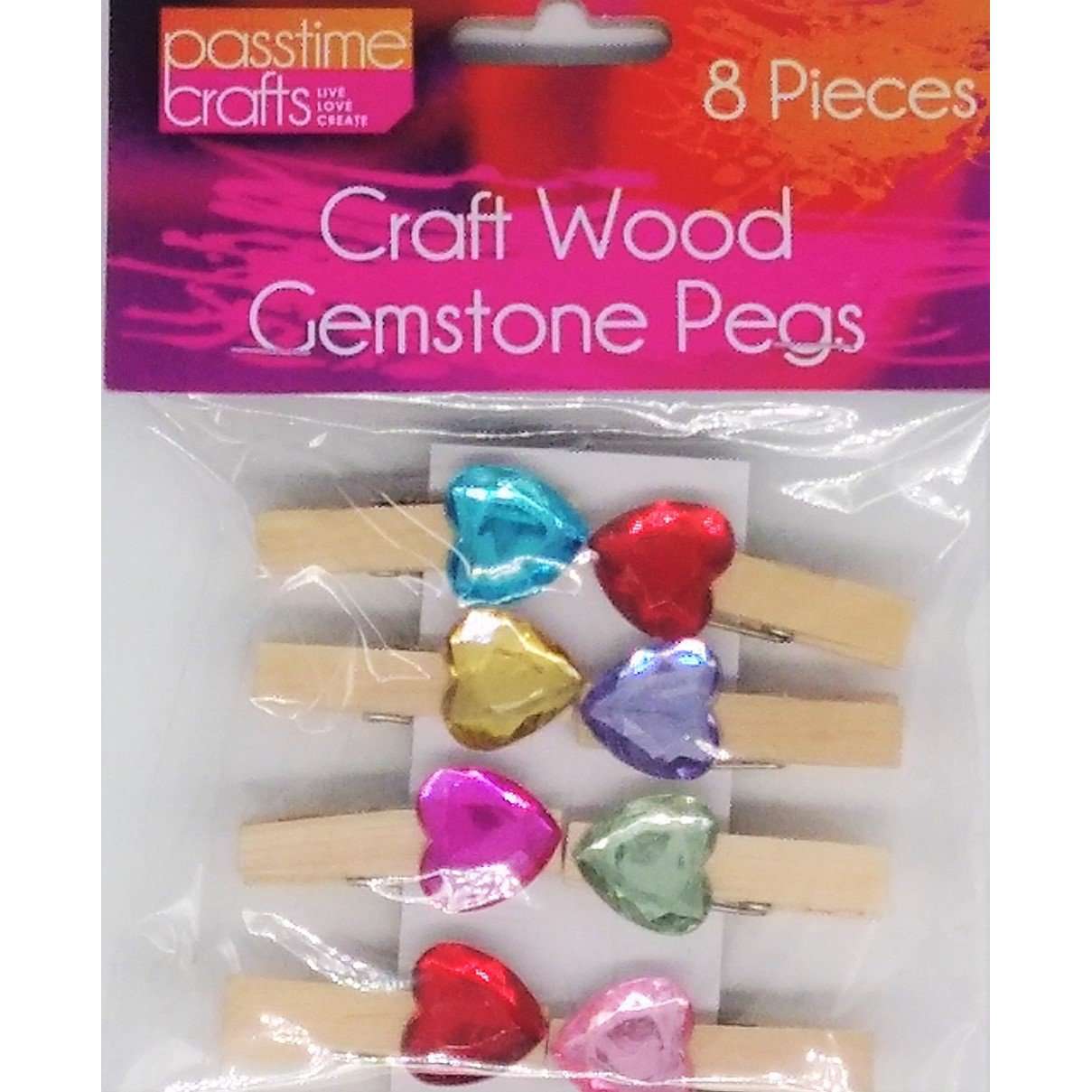 Buy Cheap art & craft online | Craft Wood Pegs with Gems 35mm 8 Pack|  Dollars and Sense cheap and low prices in australia 