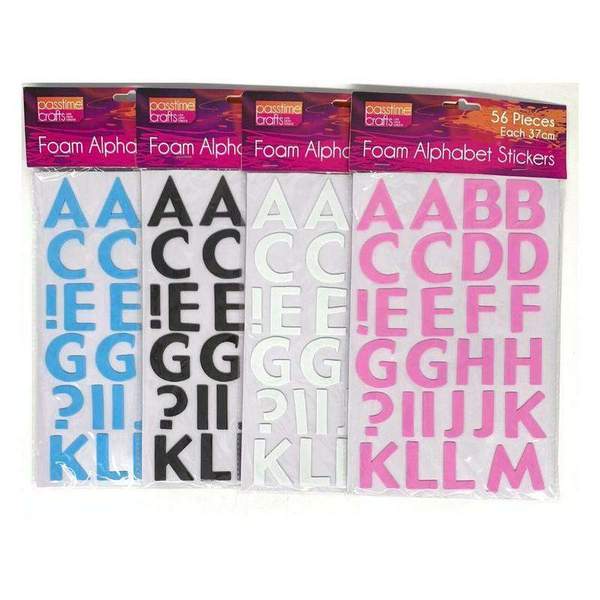 Foam Alphabet Letter Stickers Assorted 37mm - Dollars and Sense