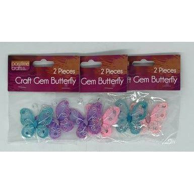 Craft Butterflies with Gem 57mm Assorted - Dollars and Sense