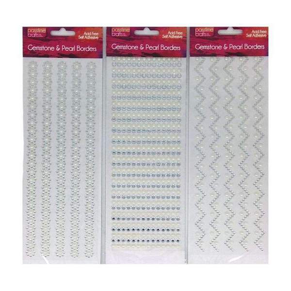 Self Adhesive Gemstone and Pearl Borders Assorted 26cm - Dollars and Sense