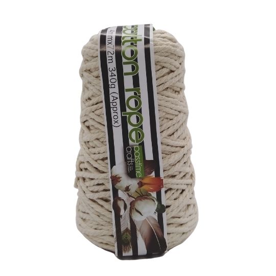 Cotton Rope Spool Natural 340g 4mmx72m