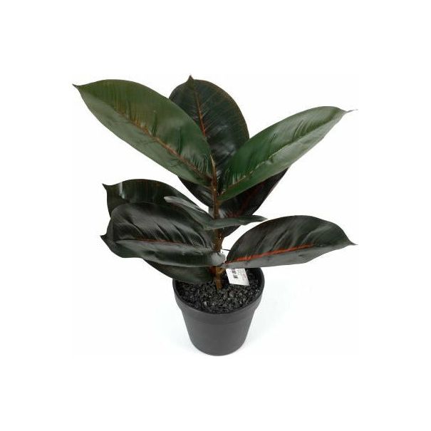 Burgundy Rubber Artificial Plant - 36cm - Dollars and Sense