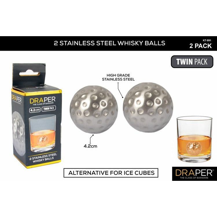 Stainless Steel Whisky Balls 2pc - Dollars and Sense