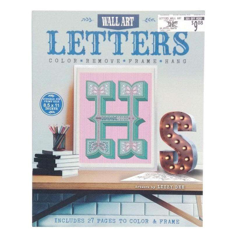 Colouring Book Letters Remove Frame and Hang - Dollars and Sense
