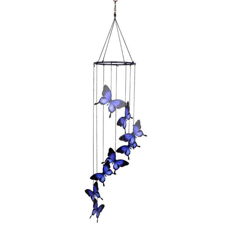 Metal 8 Piece Blue Ulysses Butterfly Wind Chime - Dollars and Sense