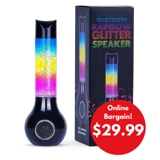 Rainbow Glitter Lamp with Speaker - Dollars and Sense