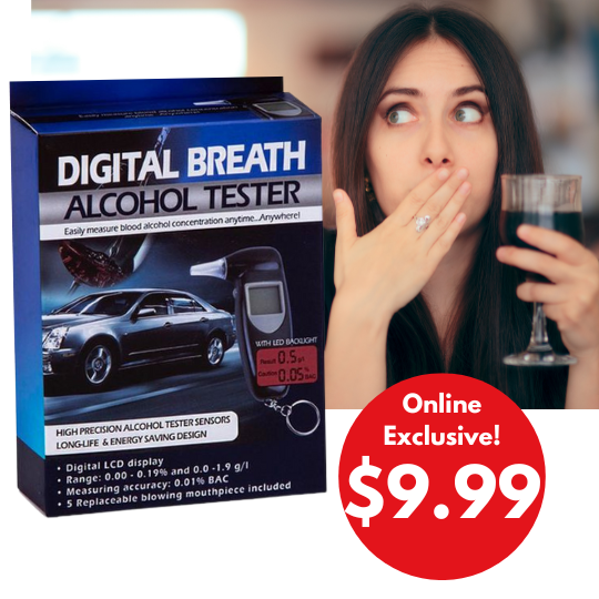 Digital Breath Alcohol Tester with LCD Display - 118x70x28mm 1 Piece - Dollars and Sense