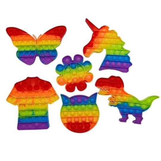 Pop Fidget Toy Rainbow Colours Assorted - 1 piece - Dollars and Sense