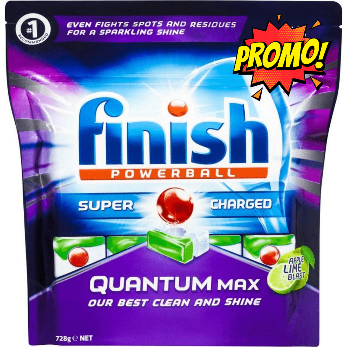 Finish Quantum Powerball Dishwasher Tablets Lime 40Pk - Dollars and Sense